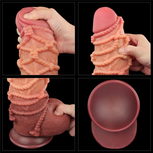 Реалистичный фаллоимитатор с необычным дизайном Cock with Rope 25 см