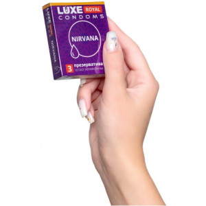 Презервативы с дополнительной смазкой Luxe Royal Nirvana 3 шт (иной угол)