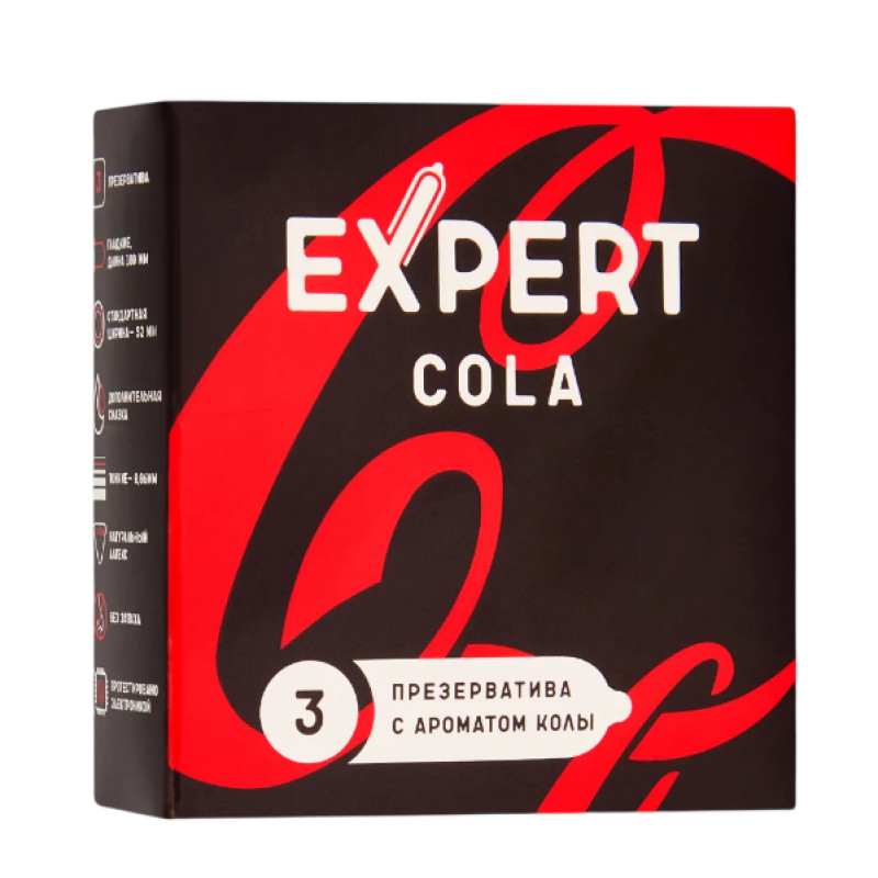 Презервативы с ароматом Колы EXPERT Cola (3 шт)