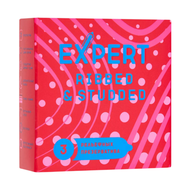 Презервативы ребристо-точечные EXPERT Ribbed-Studded (3 шт)