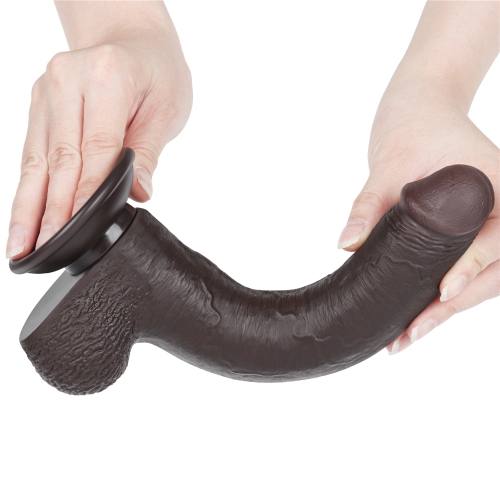 Реалистичный фаллоимитатор на присоске Sliding Skin Dual Layer Dong 22 см