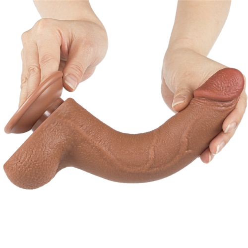 Реалистичный фаллоимитатор на присоске Sliding Skin Dual Layer Dong 20 см