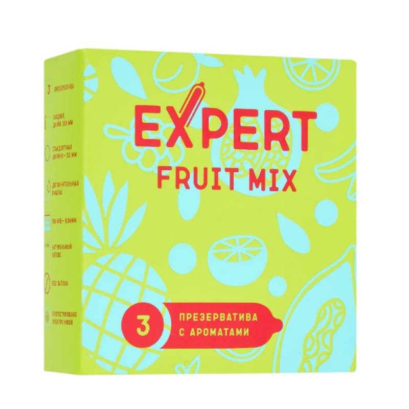 Презервативы фруктовые ароматизированные EXPERT Fruit Mix (3 шт)
