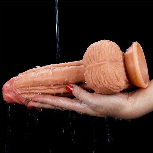 Широкий фаллос-гигант с рельефным стволом Lovetoy Nature Cock King Sized 25 см