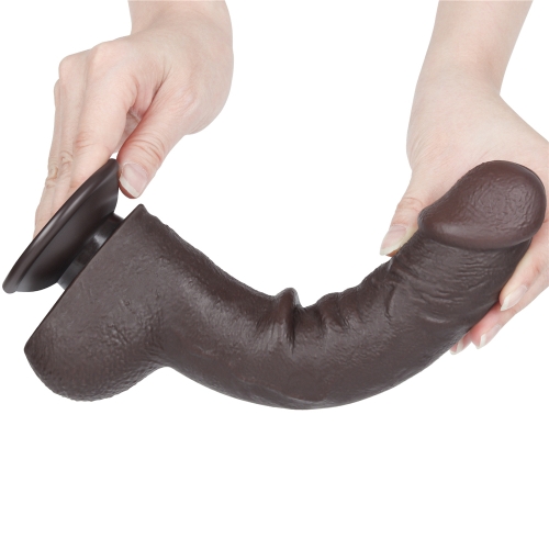 Реалистичный фаллоимитатор на присоске Sliding Skin Dual Layer Dong 24 см