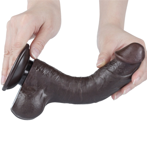 Реалистичный фаллоимитатор на присоске Sliding Skin Dual Layer Dong 20 см