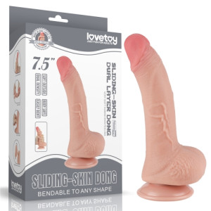 Реалистичный фаллоимитатор на присоске Sliding Skin Dual Layer Dong 19.5 см