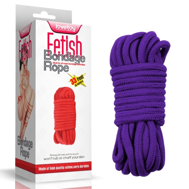 Пурпурная веревка для бондажа Fetish Bondage Rope 10 метров
