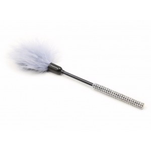 Тиклер с серыми перьями и стразами 27 см (иной угол)