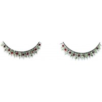 Накладные ресницы с красными и зелеными стразами Baci