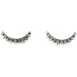 Накладные ресницы с красными и зелеными стразами Baci