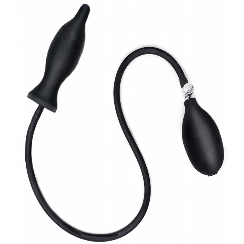 Расширяющаяся анальная пробка черная с грушей