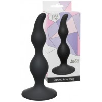 Черная анальная втулка на присоске Сurved Anal Plug
