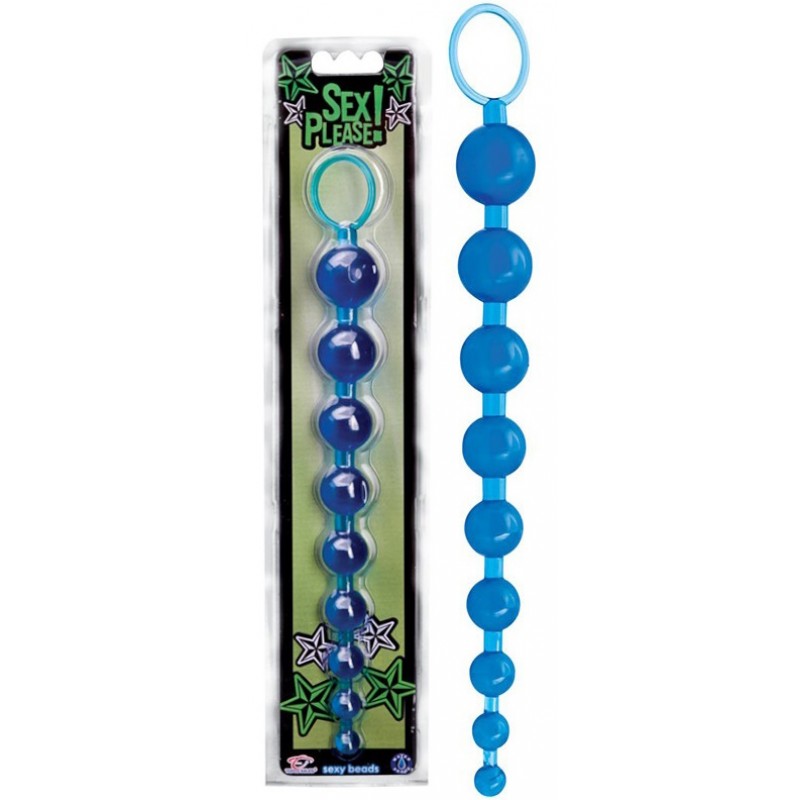 Анальная цепочка Sexy Beads голубая