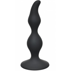 Черная анальная втулка на присоске Сurved Anal Plug (иной угол)