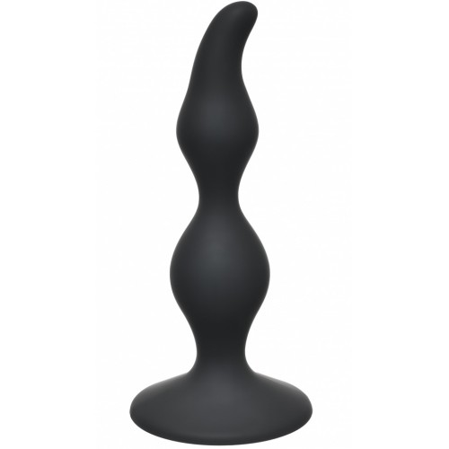 Черная анальная втулка на присоске Сurved Anal Plug