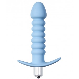 Рифленая анальная пробка с вибрацией Twisted Anal Plug (иной угол)