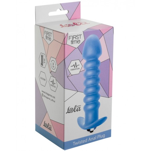Рифленая анальная пробка с вибрацией Twisted Anal Plug