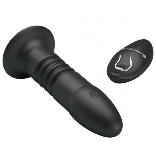 Анальная вибровтулка Mr Play с поступательными движениями и беспроводным управлением