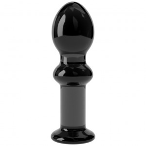 Анальная пробка Glass Romance черная (иной угол)