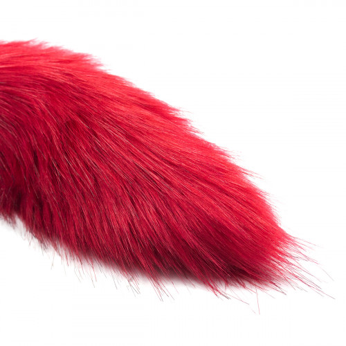 Силиконовая анальная втулка с красным хвостиком Furry Fox