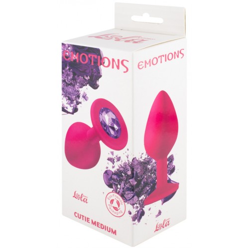 Анальная пробка Emotions Cutie Medium Pink Dark Purple Crystal