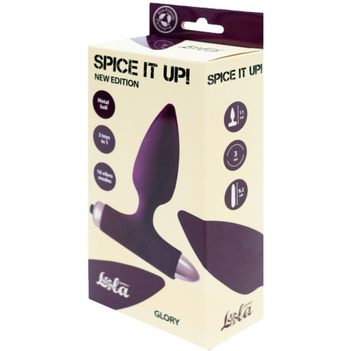 Анальная пробка с вибрацией Spice It Up New Edition Glory фиолетовая