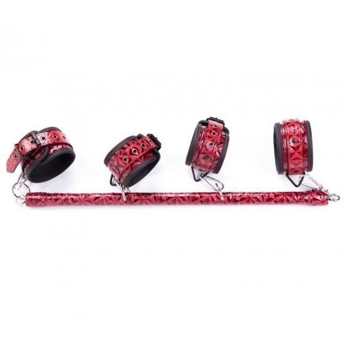 Дизайнерский красно-чёрный БДСМ набор из 4 игрушек