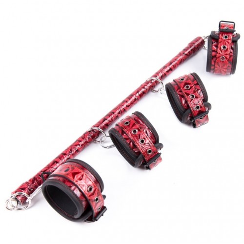 Дизайнерский красно-чёрный БДСМ набор из 4 игрушек