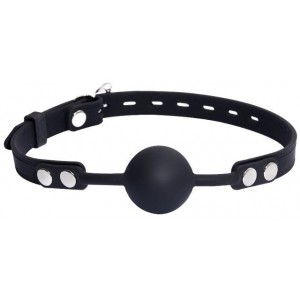 Черный силиконовый кляп на замочке (иной угол)