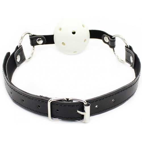 Белый дышащий кляп-шар