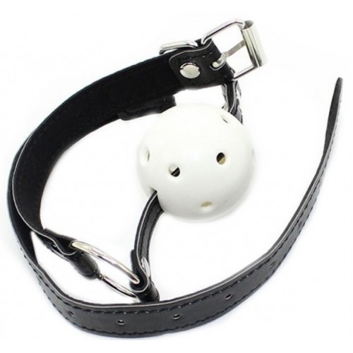 Белый дышащий кляп-шар