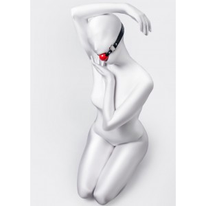 Кляп-шар силиконовый черно-красный 4 см (иной угол)