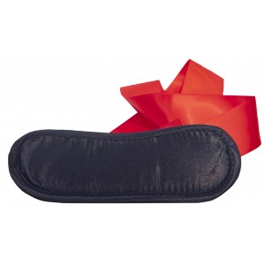 Черная маска на глаза с красными лентами (иной угол)