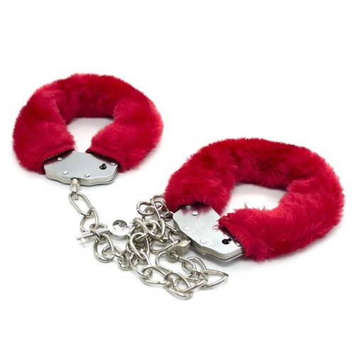 Красный набор БДСМ с искусственным мехом