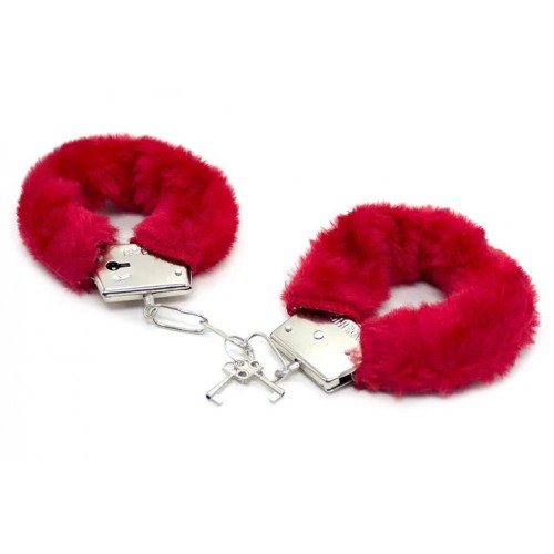 Красный набор БДСМ с искусственным мехом