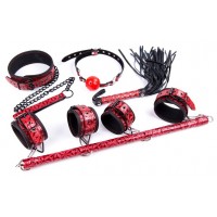 Дизайнерский красно-чёрный БДСМ набор из 4 игрушек