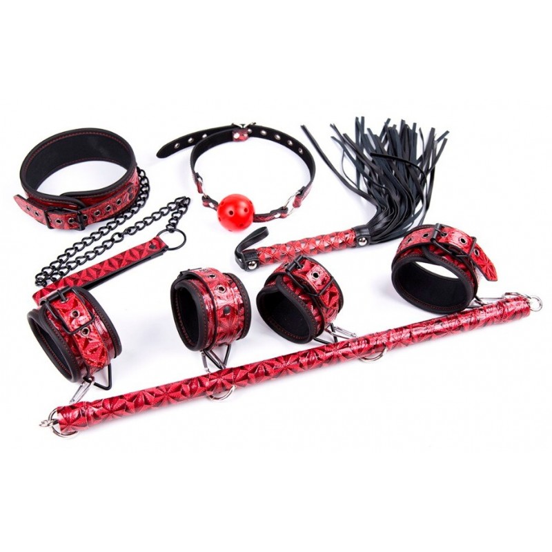 Дизайнерский красно-чёрный БДСМ набор из 4 игрушек