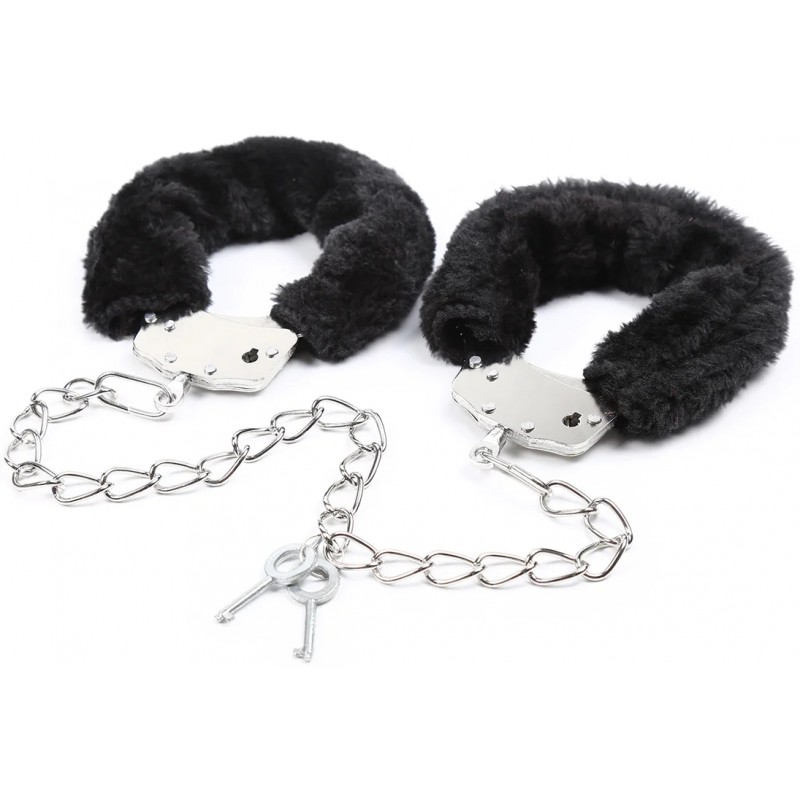 Металлические кандалы с черным мехом