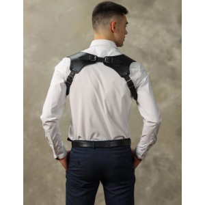 Стильная мужская портупея из натуральной кожи (иной угол)