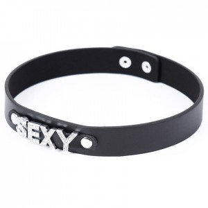 Стильный черный чокер Sexy																																																																			 (иной угол)