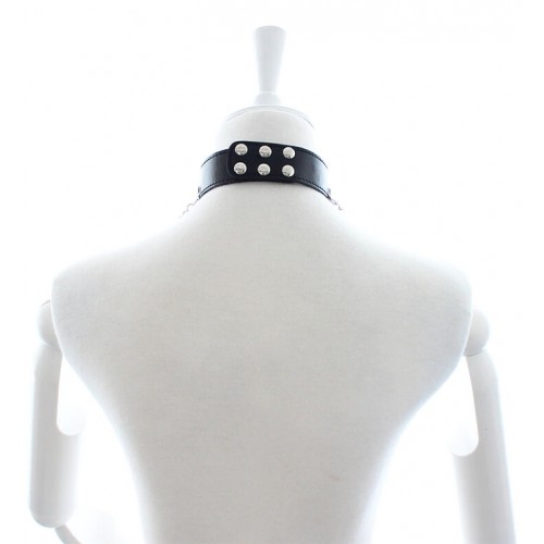 Ошейник БДСМ узкий с цепочками