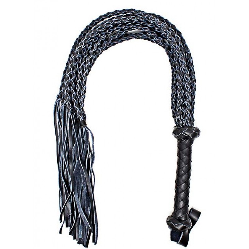 Черный флоггер с плетеными хвостиками 