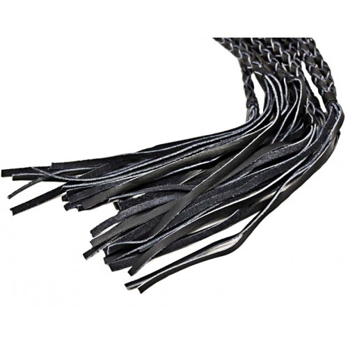 Черный флоггер с плетеными хвостиками 