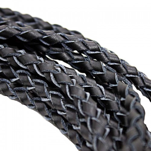 Черный флоггер с плетеными хвостиками 