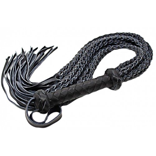 Черный флоггер с плетеными хвостиками 
