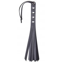 Кожаная плеть-пэдл черная 26 см