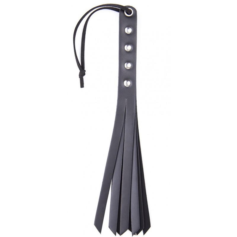 Кожаная плеть-пэдл черная 26 см