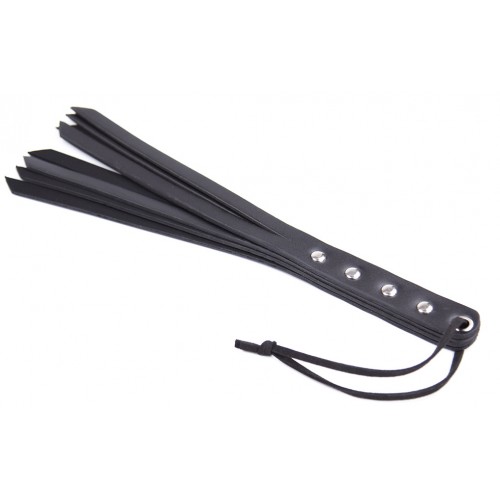 Кожаная плеть-пэдл черная 26 см