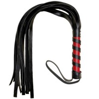 Черная плеть с черно-красной ручкой